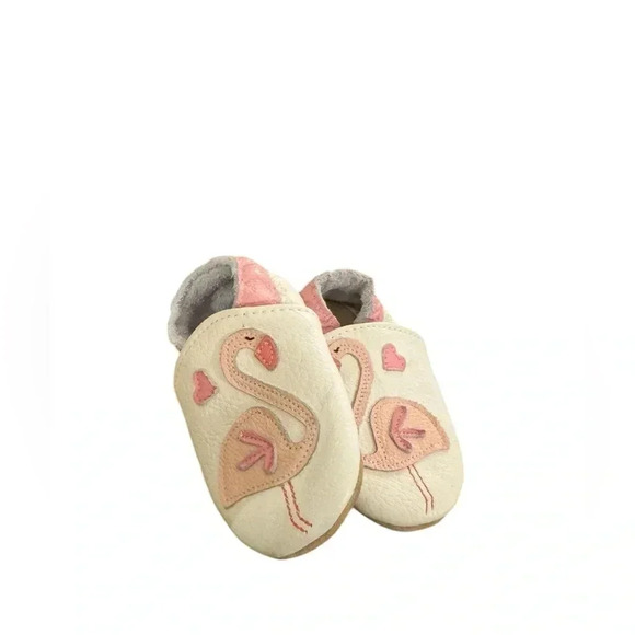 ROSIE AND MOSS Flamingo Leather Moccasins - Picture 2 of 5